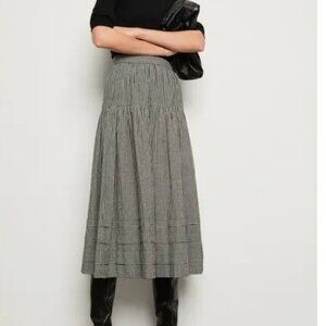 Doen sebastiane gingham skirt black and white